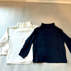 2 items LL Bean Toddler Turtlenecks- 3T. Navy Blue, white. Cotton.